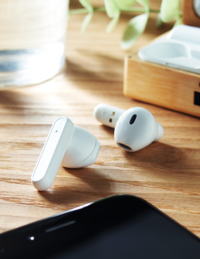 Logotrade promotional product picture of: TWS earbuds in bamboo case